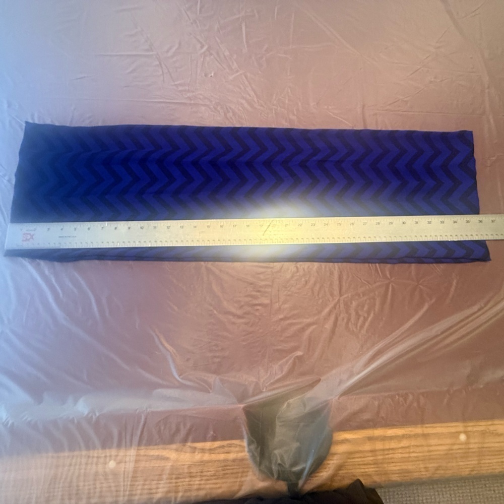 Chevron Patterned Blue and Black Infinity Scarf - Picture 4 of 6